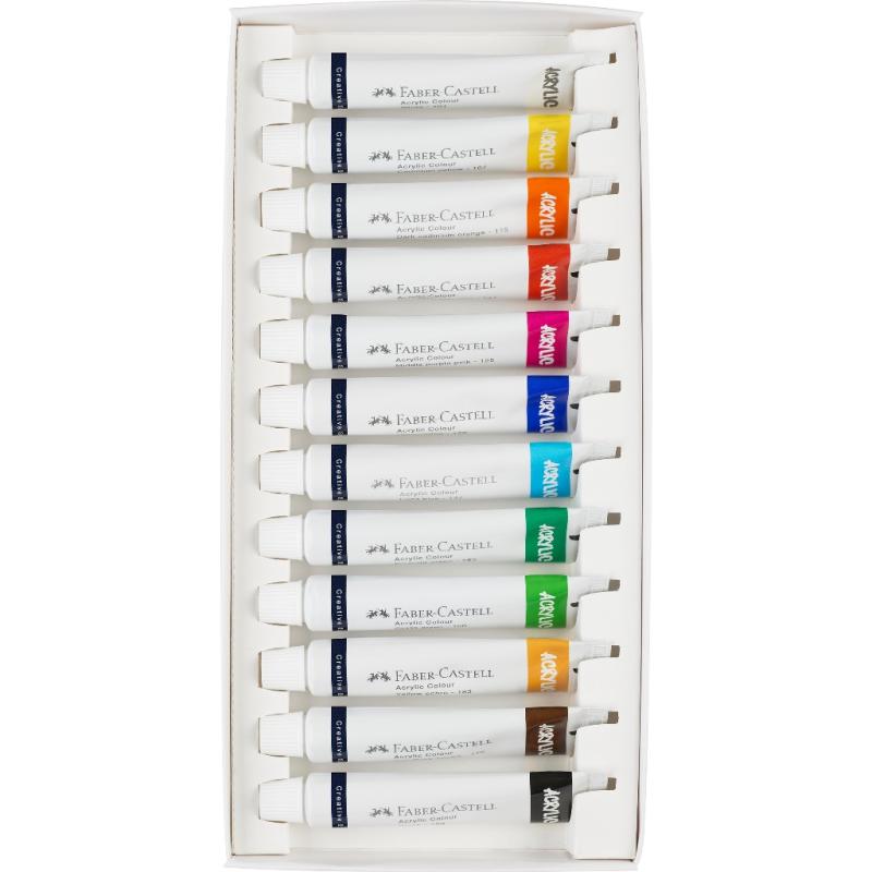 Faber-Castell Creative Studio Acrylfarben 12er Kartonetui